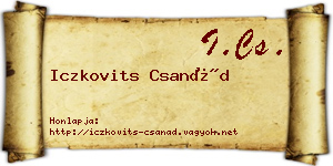 Iczkovits Csanád névjegykártya